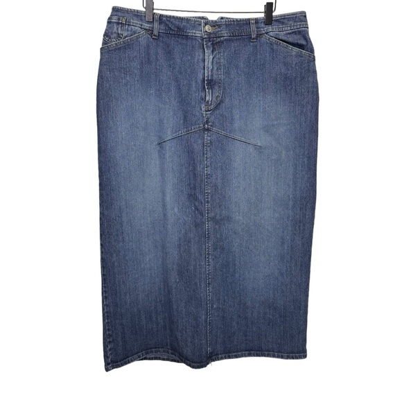 Vintage Blue Denim Maxi Skirt Size 18 Casual - Picture 1 of 16